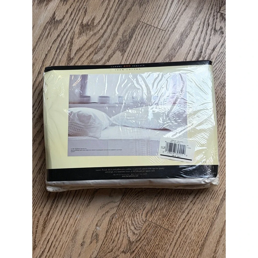 Martex Lace Ecru Twin Sheet Set 200 TC Luxury Percale 100% Cotton Vintage